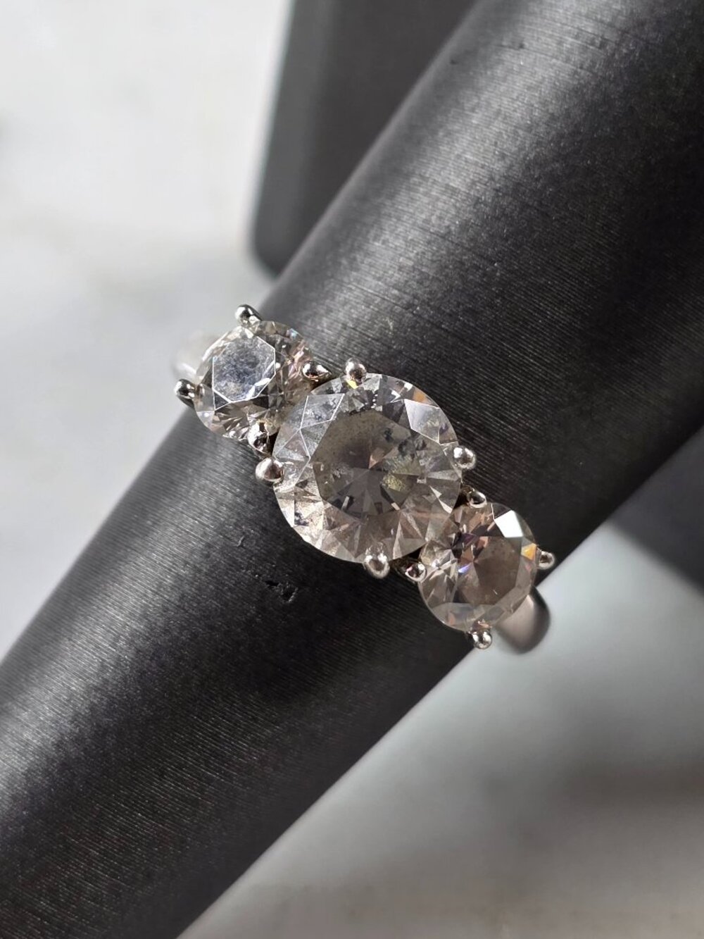 Womens Vintage Estate Sterling Silver Modernist CZ Ring 4.0g E3239